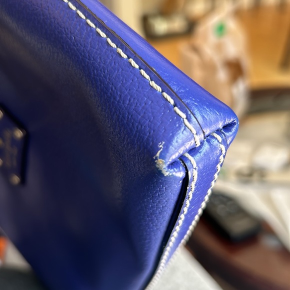 Kate Spade Purse/Handbag CERULEAN BLUE Leather w/Gold Chain Strap w/Leather - Picture 11 of 14